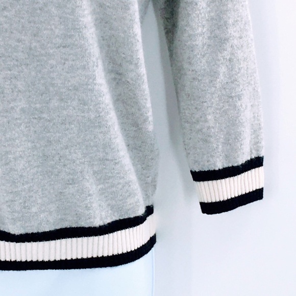 Minnie Rose Cashmere Sweater Gray Crewneck Rear Cut Out Cropped 3/4 Sleeve Sz XS - Picture 5 of 12